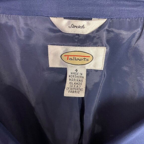 NWOT Talbots Women's Navy Blue Stretch Blazer Size 4 - Picture 5 of 6